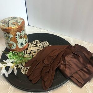 Vintage 1950s Bemberg Gloves by Gutman Lann Gloves Espresso Brown Size 6.5”